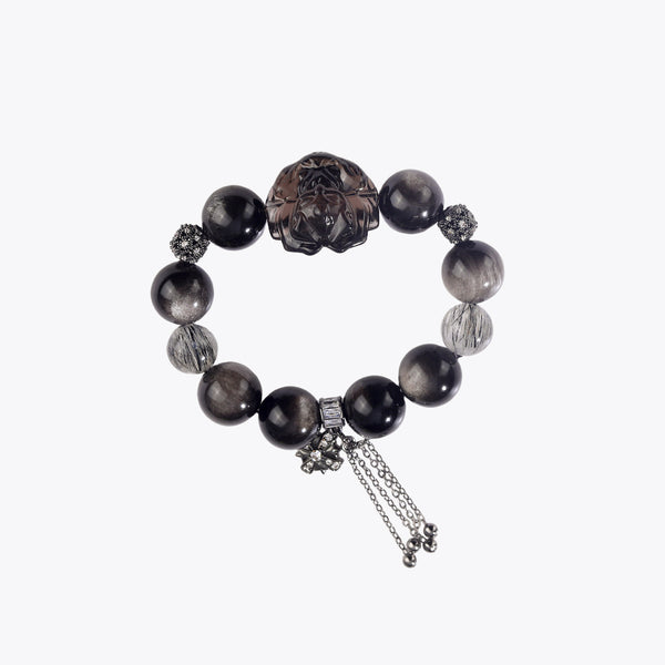 Mystic Fox Warrior Crystal Bracelet - Sacred Lotus Energy
