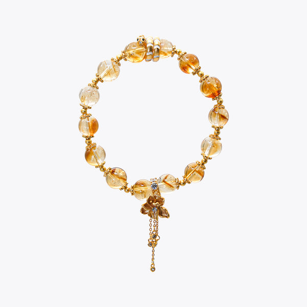 Golden Serpent Fortune Coil Lucky Crystal Bracelet