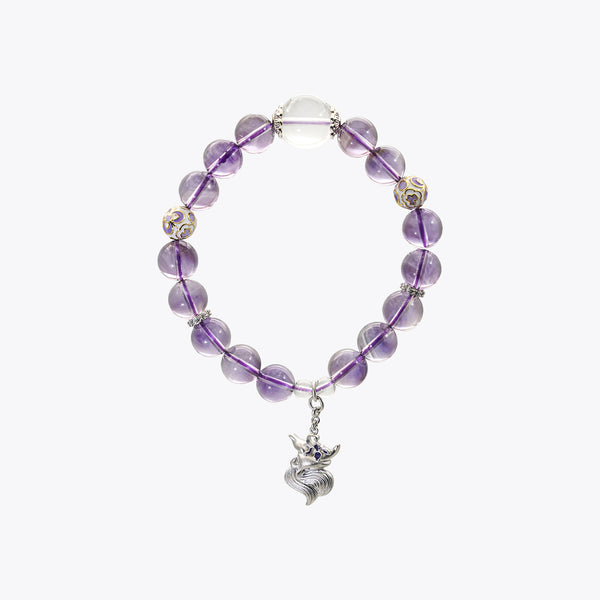Nine-Tailed Iris - Ninefold Amethyst Crystal Bracelet
