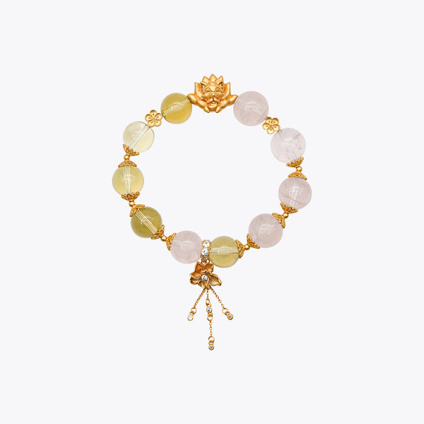 Gilded Kitsune Wealth Attraction Crystal Bracelet