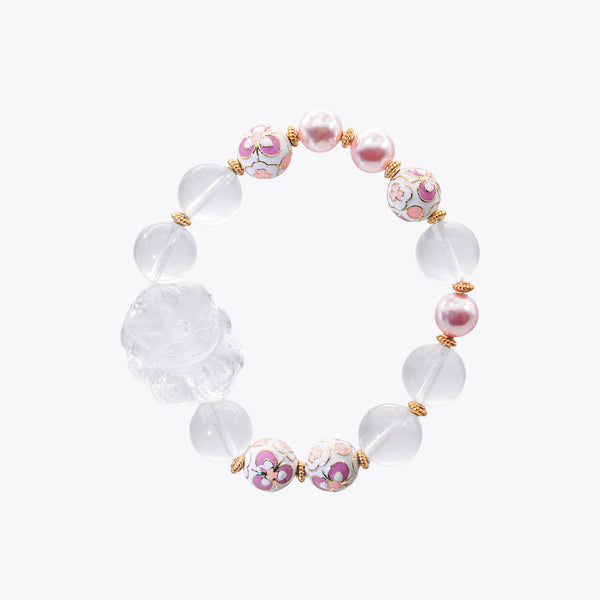 Peach Blossom Enchantress - Soulbound Crystal Charm Bracelet